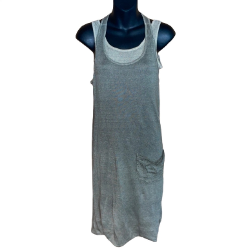 Ralph Lauren tan/army green linen sleeveless tank dress EUC size XS